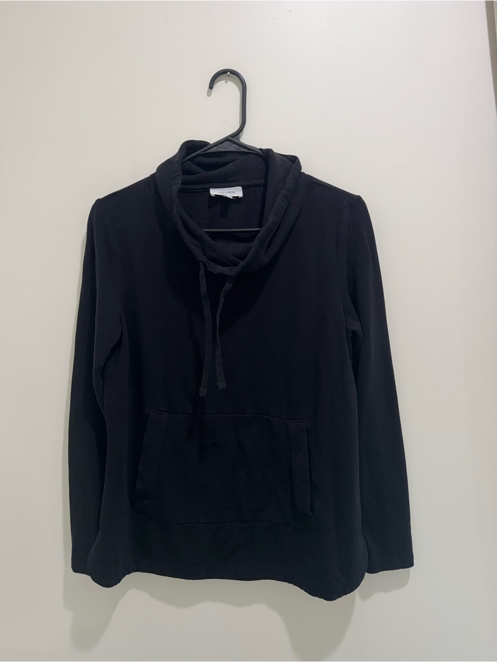 Haven Well Within Black Fleece Cowl Neck Pullover Sweatshirt Size Small